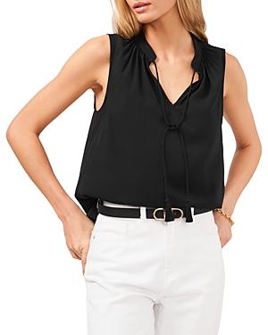 Vince Camuto Split Neck Tassel Top