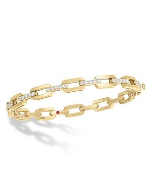 Roberto Coin 18k Yellow Gold Navarra Diamond Chain Link Bangle Bracelet