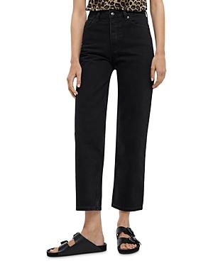 The Kooples High Rise Straight Leg Ankle Jeans In Black