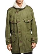 Burberry Herman Field Jacket With Shearling Trim
