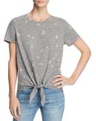 Sundry Daisy Print Tie-front Tee - 100% Exclusive