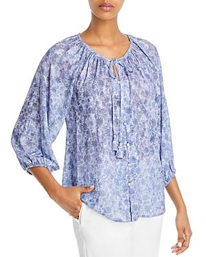 Cupio Printed Puff Sleeve Top