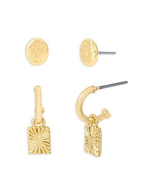 Allsaints Textured Stud & Huggie Earring Set