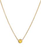 Zoe Lev 14k Yellow Gold Topaz Birthstone Solitaire Pendant Necklace, 16-18