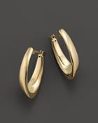 14k Yellow Gold Medium Visor Hoop Earrings