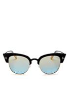 Tom Ford Alexandra Mirrored Cat Eye Sunglasses, 51mm