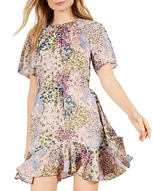 Ted Baker Urban Printed Fluted Hem Mini Dress
