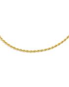 Adinas Jewels Rope Chain Collar Necklace In Gold Tone Sterling Silver, 15