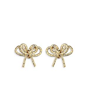 Hueb 18k Yellow Gold Romance Diamond Bow Stud Earrings