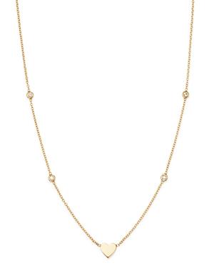 Zoe Chicco 14k Gold & Diamond Heart Necklace, 16