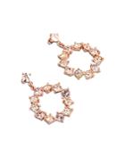 Ted Baker Crissty Crystal Drop Hoop Earrings In Rose Gold Tone