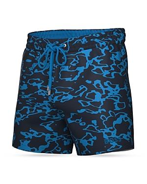 Boss Springfish Abstract Print Regular Fit Swim Trunks