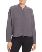 Eileen Fisher Mandarin Collar Button-down Shirt
