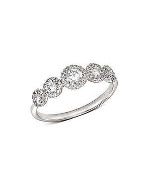 Bloomingdale's Diamond Five Stone Pave Detail Band In 14k White Gold, 0.50 Ct. T.w- 100% Exclusive