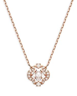 Swarovski Sparking Dance Crystal Clover Pendant Necklace In Rose Gold Tone, 14.87-16.5