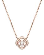 Swarovski Sparking Dance Crystal Clover Pendant Necklace In Rose Gold Tone, 14.87-16.5