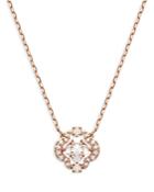 Swarovski Sparking Dance Crystal Clover Pendant Necklace In Rose Gold Tone, 14.87-16.5