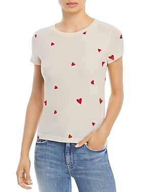 Monrow Embroidered Hearts Tee