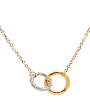 Gurhan 24k/22k Yellow Gold Hoopla Interlocking Circle Pendant Necklace, 16-18