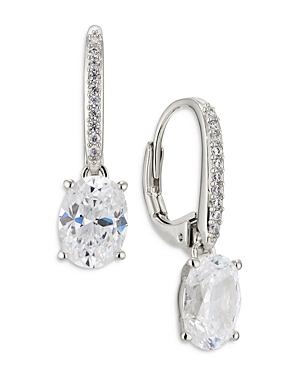 Nadri Modern Love Pave & Oval Cubic Zirconia Drop Earrings