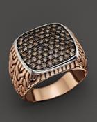 John Hardy Men's Classic Chain Bronze & Sterling Silver Brown Diamond Pave Large Ring