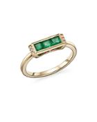 Bloomingdale's Emerald & Diamond Accent Stacking Band In 14k Yellow Gold - 100% Exclusive