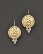 Temple St. Clair 18k Yellow Gold Angel Earrings With Diamonds