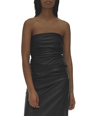 Helmut Lang Faux Leather Tube Top