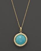 Ippolita Rock Candy Mini Lollipop Turquoise And Diamond Pendant Necklace In 18k Gold, 16