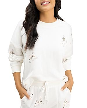 Splendid Love Me Floral Embroidered Sweatshirt