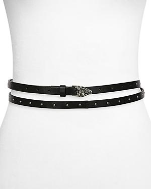 The Kooples Women's Thin Embossed Leather Double Belt
