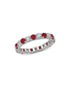 Bloomingdale's Ruby & Certified Diamond Eternity Band In 14k White Gold - 100% Exclusive