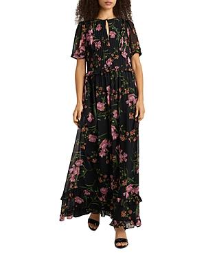 Karl Lagerfeld Paris Floral Chiffon Maxi Dress