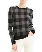 Theory Silk & Cashmere Buffalo Plaid Sweater