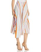 Astr The Label Pallette Stripe Overlay Asymmetric Skirt