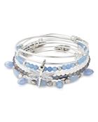 Alex And Ani Dragonfly Expandable Wire Bangles, Set Of 5