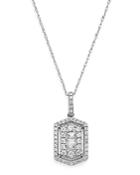 Bloomingdale's Diamond Baguette & Round Pendant Necklace In 14k White Gold, 0.40 Ct. T.w. - 100% Exclusive