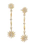 David Yurman 18k Yellow Gold Starburst Long Drop Earrings With Diamonds