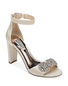 Badgley Mischka Women's Edaline Crystal Embellished Block Heel Sandals