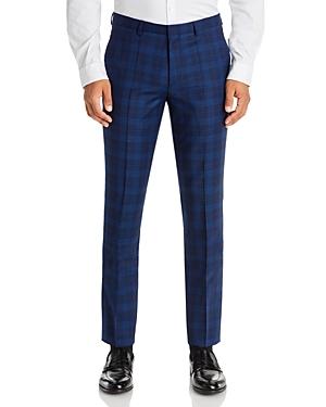 Hugo Hesten Extra Slim Fit Blue Plaid Suit Pants