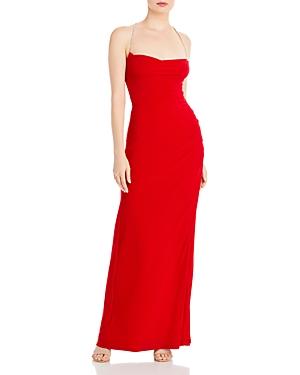 Aqua Rhinestone Halter Evening Gown - 100% Exclusive
