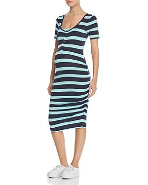 Nom Maternity Snap-front Ruched Tee Dress