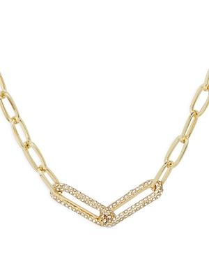 Aqua Pave Chain Link Collar Necklace In Gold Tone, 18.5-21.5 - 100% Exclusive