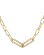 Aqua Pave Chain Link Collar Necklace In Gold Tone, 18.5-21.5 - 100% Exclusive