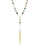 Chan Luu Mixed-stone Dagger Pendant Lariat Necklace In 18k Gold-plated Sterling Silver, 29