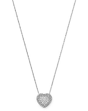 Bloomingdale's Pave Diamond Heart Pendant Necklace In 14k White Gold, 1.0 Ct. T.w- 100% Exclusive
