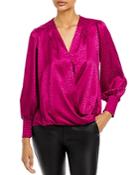 Status By Chenault Satin Jacquard Crossover Blouse