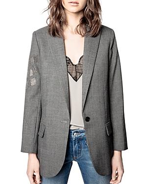 Zadig & Voltaire Viva Glen Plaid Menswear Blazer