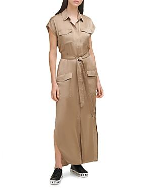 Donna Karan New York Belted Button Front Dress