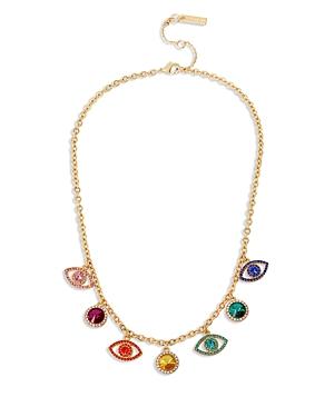 Kurt Geiger London Multicolor Crystal Evil Eye Charm Necklace, 16-18